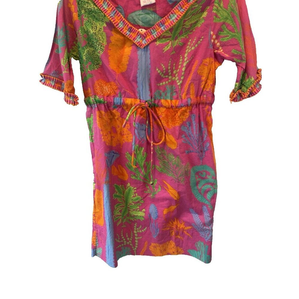 Gretchen Scott Colorful Surfs Up Sea Sway Beach Coverup Dress XS NEW Resortwear - Picture 3 of 11